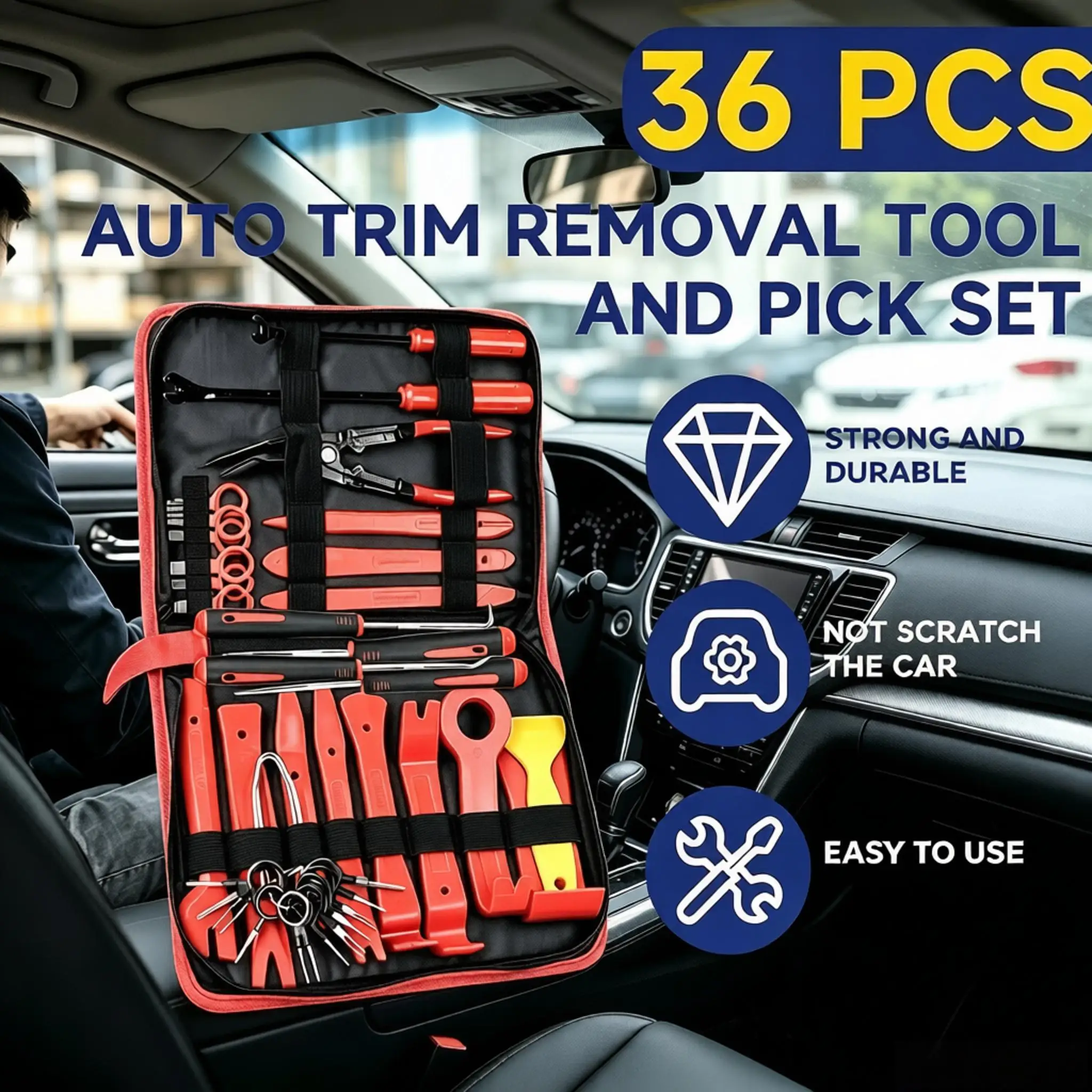 36PCS Car Clip Remover Tool Kit Trim Clip Plier Set Car Door Dashboard Wire Stereo Removal Instruments
36PCS Car Clip Remover Tool Kit Trim Clip Plier Set Car Door Dashboard Wire Stereo Removal Instruments