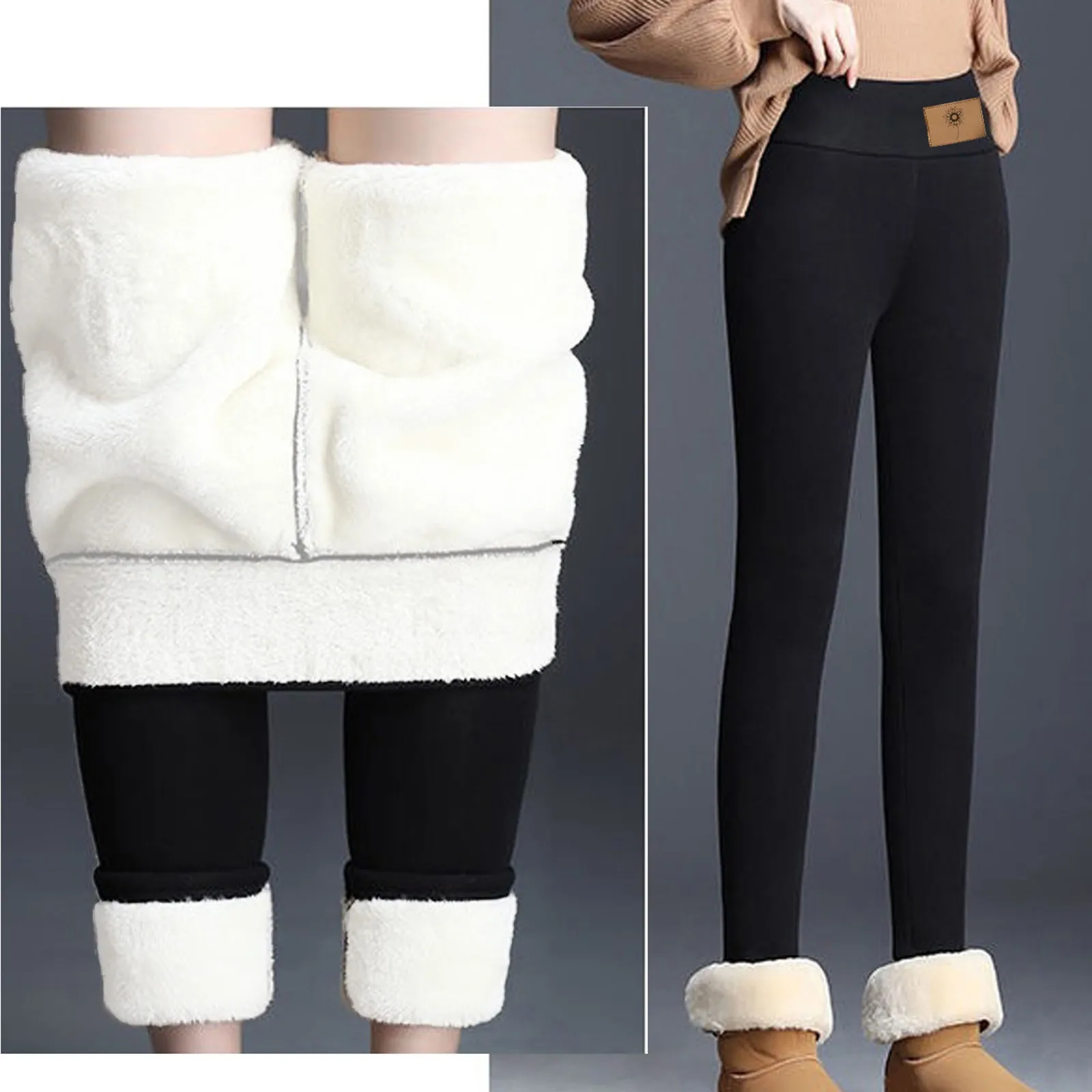 Thickened Fleece Pants For Women'S Plush Leggings Comfy Elastic Solid Color High Waist Workout Pants Daily Casual Winter Warm
Thickened Fleece Pants For Women'S Plush Leggings Comfy Elastic Solid Color High Waist Workout Pants Daily Casual Winter Warm