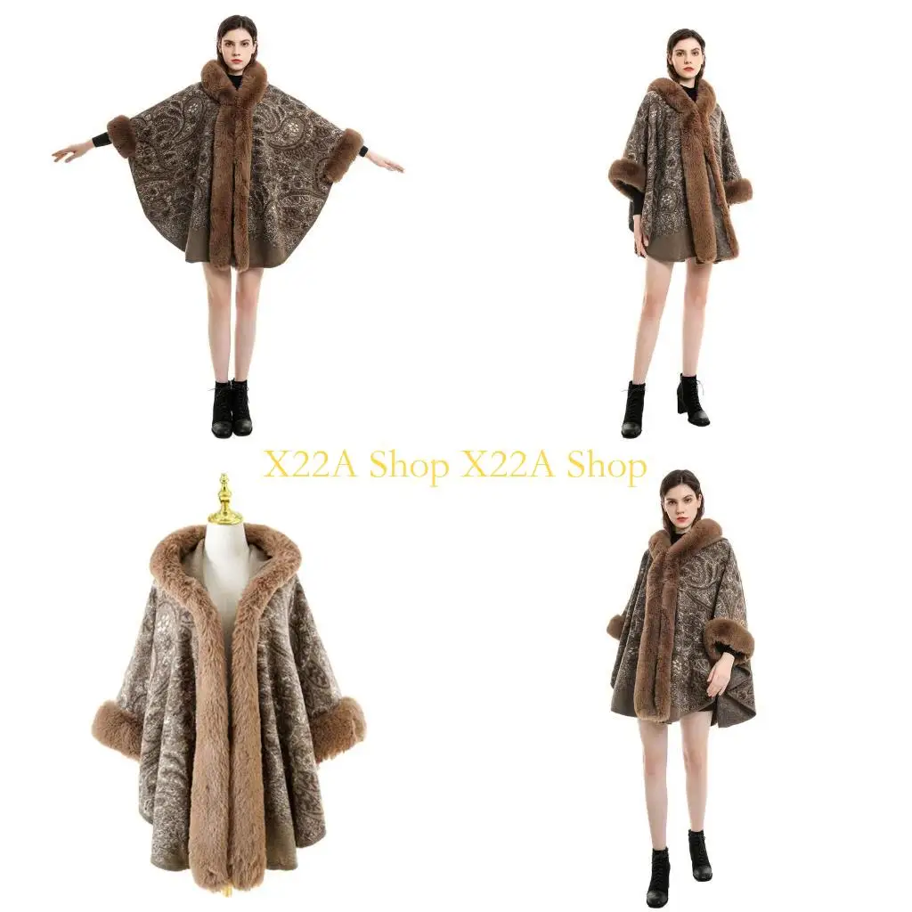 Unique Elegant Winter Coats Women Sleeve for Jacket Lady Overcoat Fur Collar Warm Ponchos Feminino Top
Unique Elegant Winter Coats Women Sleeve for Jacket Lady Overcoat Fur Collar Warm Ponchos Feminino Top
