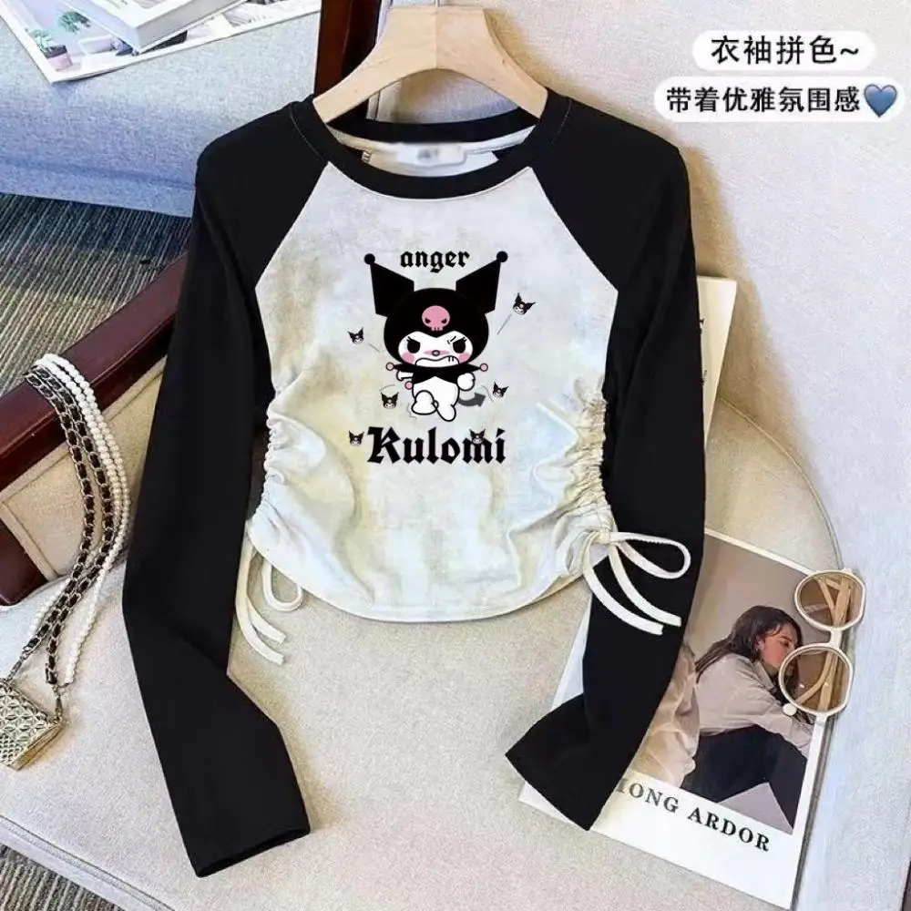 Sanrio, новая детская футболка Kuromi с длинными рукавами, милый пуловер для девочек с героями мультфильмов, базовая рубашка, топы с кавайным принтом, аниме-фигурки, топы, подарок
Sanrio, новая детская футболка Kuromi с длинными рукавами, милый пуловер для девочек с героями мультфильмов, базовая рубашка, топы с кавайным принтом, аниме-фигурки, топы, подарок