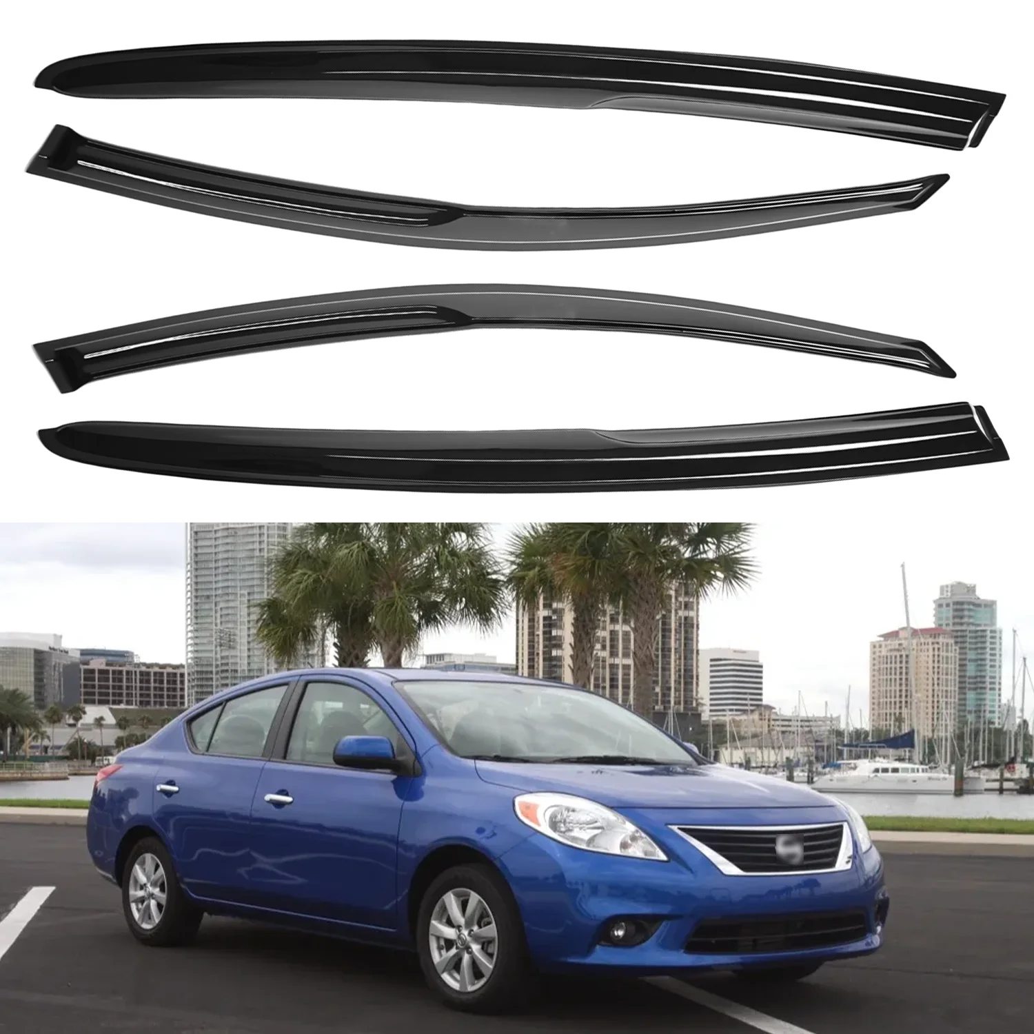 For Nissan Altima 4-Door Sedan 2012-2019 Smoke Tinted Wind Deflectors 4pcs Set External Mount with Drip Edge 1.5MM Thickness
For Nissan Altima 4-Door Sedan 2012-2019 Smoke Tinted Wind Deflectors 4pcs Set External Mount with Drip Edge 1.5MM Thickness