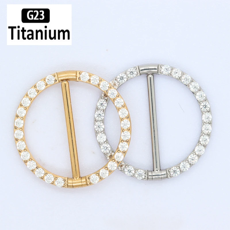 1PC G23 Titanium Piercing 14G Circular CZ Clicker Nipple Shield Jewelry Round Nipple Ring Barbell Piercings for Women Girls Gift
1PC G23 Titanium Piercing 14G Circular CZ Clicker Nipple Shield Jewelry Round Nipple Ring Barbell Piercings for Women Girls Gift
