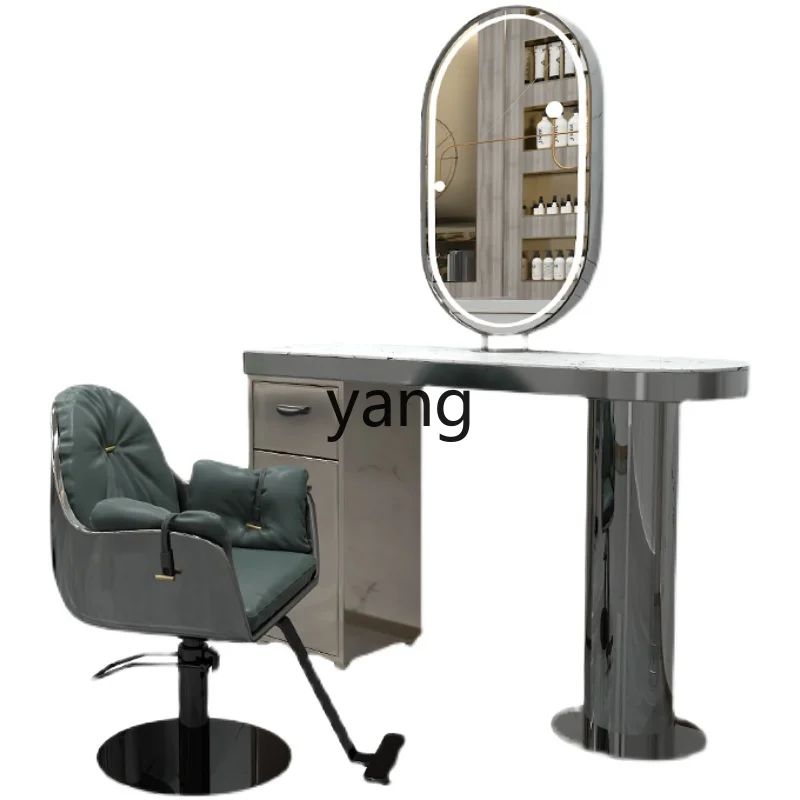 LHH hair salon new simple stainless steel mirror table double-sided mirror hair salon special
LHH hair salon new simple stainless steel mirror table double-sided mirror hair salon special