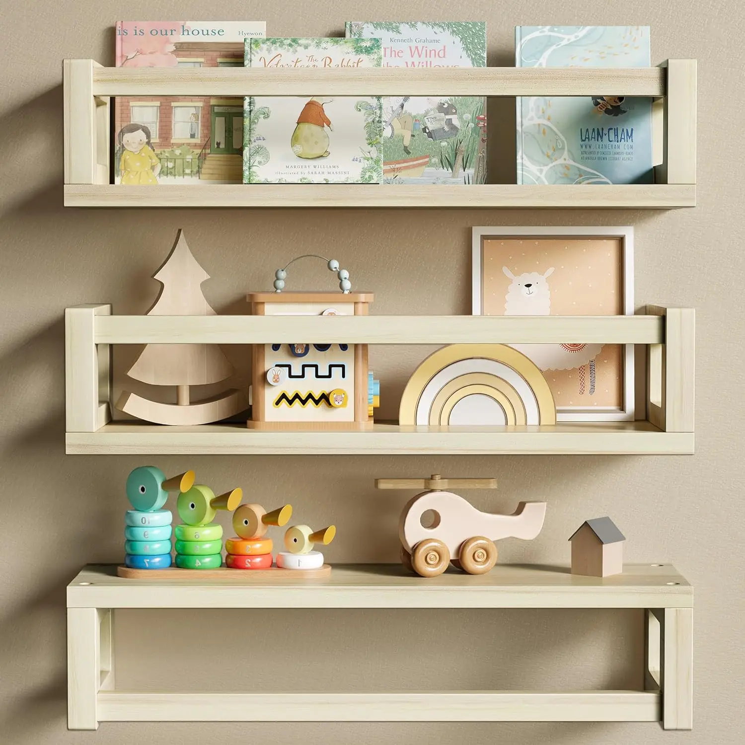 Sturdy Floating Shelves – Set of 3 Wall Bookshelves and Nursery Floating Shelves for Books, Toys, Kitchen, Bathroom, a
Sturdy Floating Shelves – Set of 3 Wall Bookshelves and Nursery Floating Shelves for Books, Toys, Kitchen, Bathroom, a
