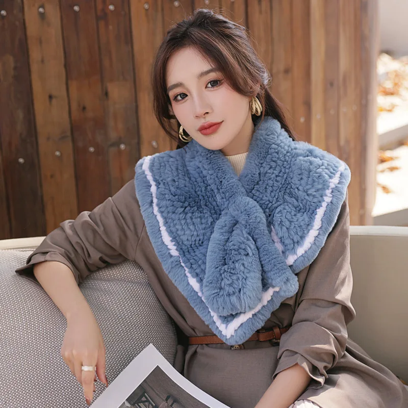 Real Rex Rabbit Fur Shawl For Women Winter Warm Fur Scarf Decoration Handmade Knitted Rabbit Fur Shawl Luxury Fur Scarf Shawl
Real Rex Rabbit Fur Shawl For Women Winter Warm Fur Scarf Decoration Handmade Knitted Rabbit Fur Shawl Luxury Fur Scarf Shawl