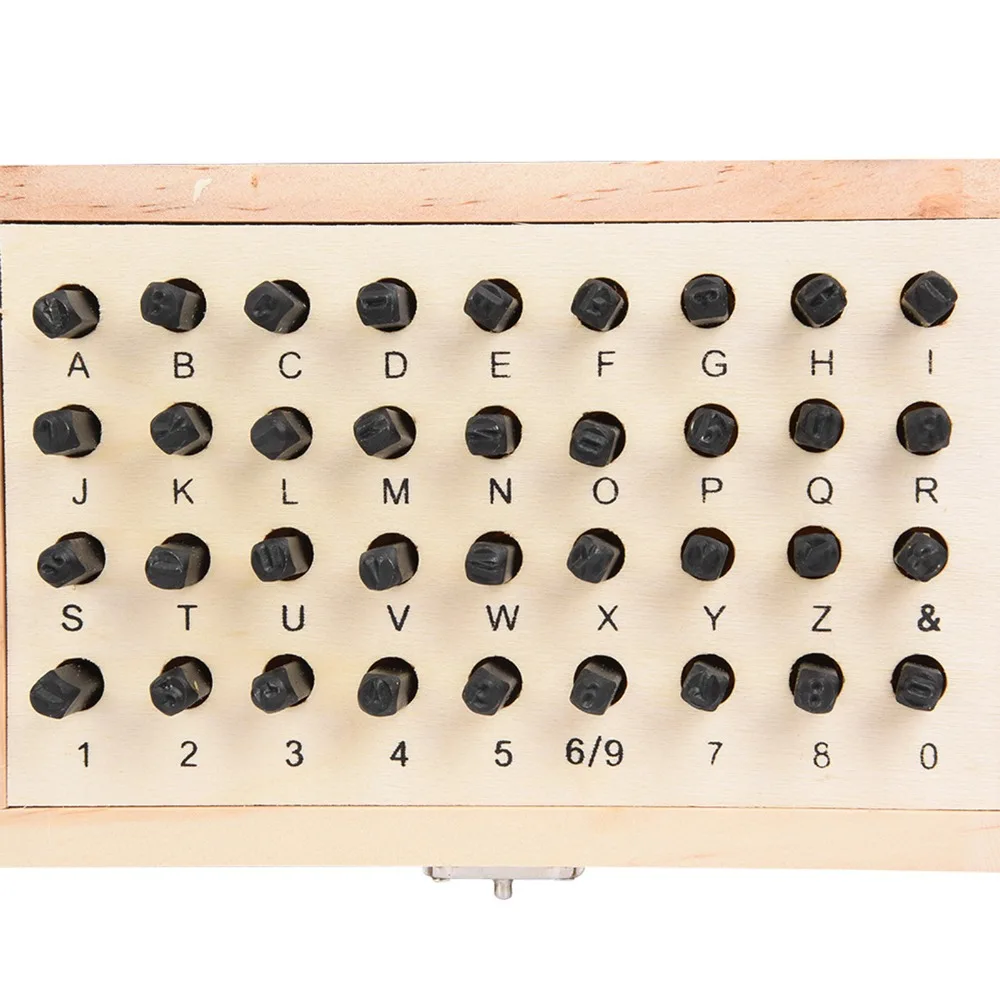 36pcs 4MM Steel Letter Punch Set 5MM Carbon Steel Alphabet Stamp Set Wooden Box Case Reverse Punch Stamp Leather Imprinting
36pcs 4MM Steel Letter Punch Set 5MM Carbon Steel Alphabet Stamp Set Wooden Box Case Reverse Punch Stamp Leather Imprinting