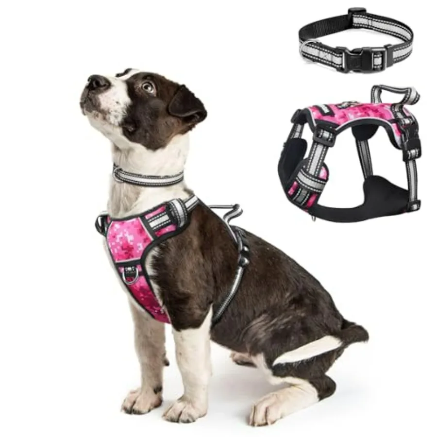 Dog Harness No Pull, Pet Harnesses with Dog Collar, Adjustable Reflective Oxford Outdoor Vest, Front/Back Leash Clips for,,, Ex
Dog Harness No Pull, Pet Harnesses with Dog Collar, Adjustable Reflective Oxford Outdoor Vest, Front/Back Leash Clips for,,, Ex