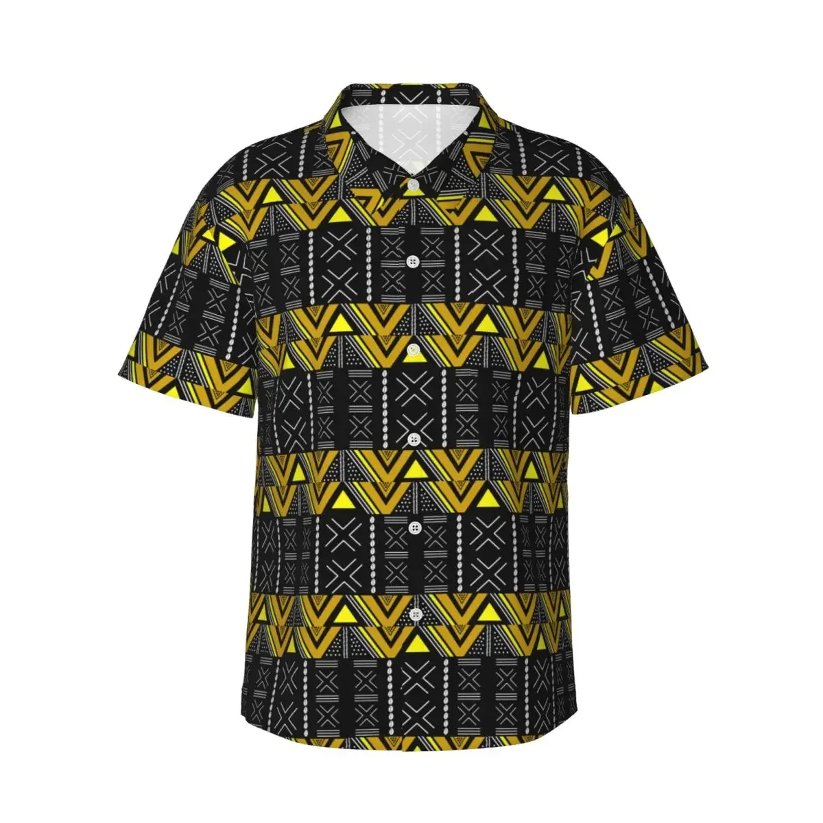 African Bogolan Men's Shirts Hawaiian Short Sleeve Shirt Fashion Button Tops for Summer Beach
African Bogolan Men's Shirts Hawaiian Short Sleeve Shirt Fashion Button Tops for Summer Beach