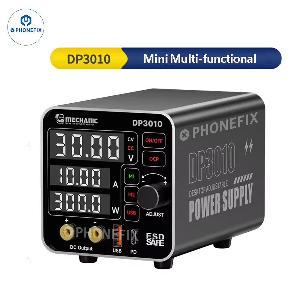 MECHANIC DP3010 Настольный регулируемый источник питания 300 Вт Высокая мощность Широкое напряжение Инструмент для быстрой зарядки для телефонов iPhone Android
MECHANIC DP3010 Настольный регулируемый источник питания 300 Вт Высокая мощность Широкое напряжение Инструмент для быстрой зарядки для телефонов iPhone Android