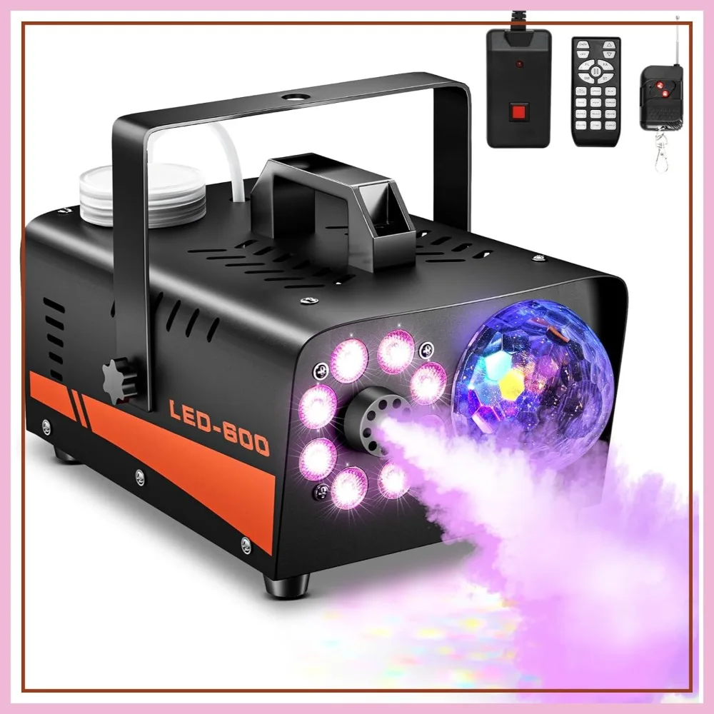 Fog Machine with Disco Ball Lights, 600W 4000CFM, 13-Color LED, Wired & Wireless Remote, for Parties, Halloween, Weddings
Fog Machine with Disco Ball Lights, 600W 4000CFM, 13-Color LED, Wired & Wireless Remote, for Parties, Halloween, Weddings