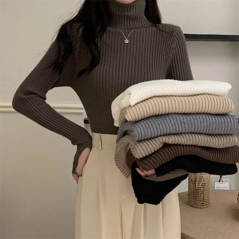 Gidyq Autumn Women Knitted Sweater Korean Casual Slim Long Sleeve Base Layer Shirt Fashion Female All Match Thick Warm Jumper
Gidyq Autumn Women Knitted Sweater Korean Casual Slim Long Sleeve Base Layer Shirt Fashion Female All Match Thick Warm Jumper