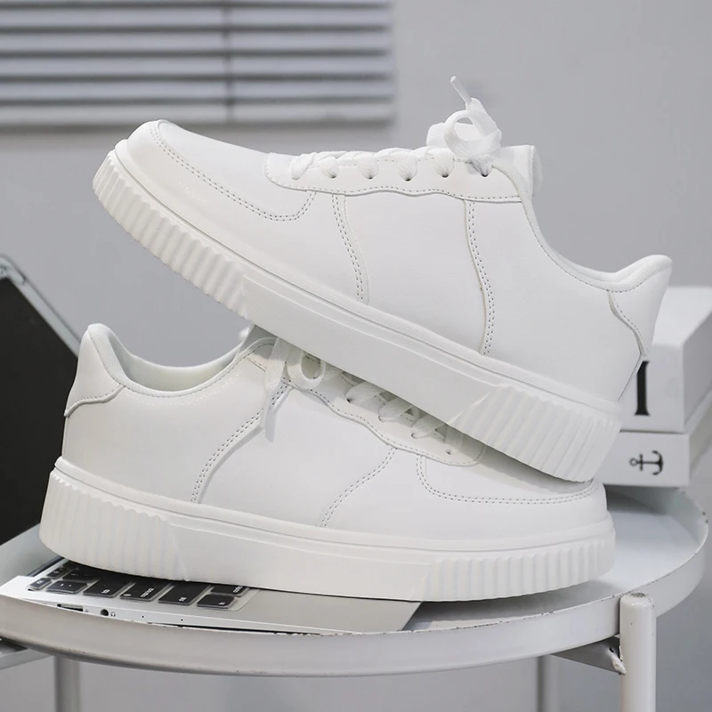 Men Outdoor Leather Shoes Flat Classic Black Sports Shoes Lace up Skateboard Board Shoe Walking White Leisure Running Sneakers
Men Outdoor Leather Shoes Flat Classic Black Sports Shoes Lace up Skateboard Board Shoe Walking White Leisure Running Sneakers
