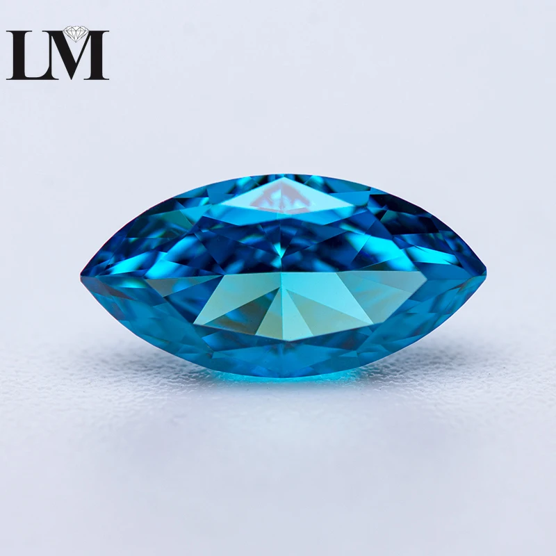 High Carbon Diamond Cubic Zirconia 5A 4k Crushed Ice Cut Dark Blue Color Marquise Shape Lab Synthetic CZ Gemstone Charms Jewelry
High Carbon Diamond Cubic Zirconia 5A 4k Crushed Ice Cut Dark Blue Color Marquise Shape Lab Synthetic CZ Gemstone Charms Jewelry