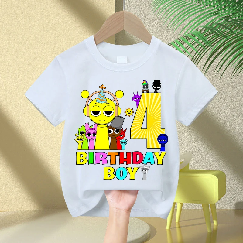 Sprunki T-shirts for Boys Girls Anime Cartoon Number 1-10 Printed Birthday T-shirt Children Summer Fashion Short-sleeved Top
Sprunki T-shirts for Boys Girls Anime Cartoon Number 1-10 Printed Birthday T-shirt Children Summer Fashion Short-sleeved Top
