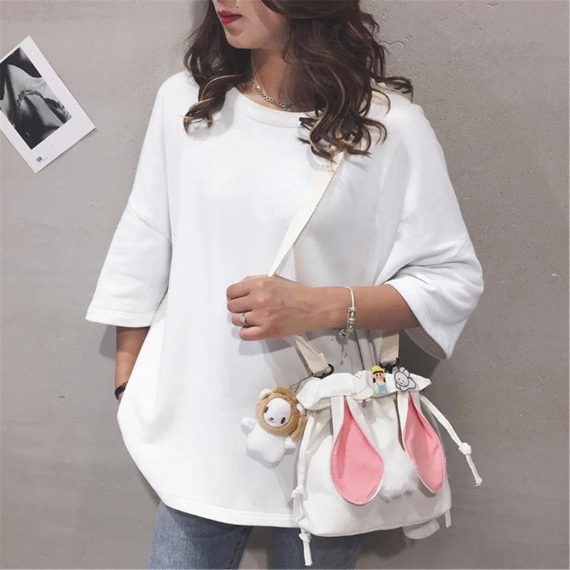 Fashion Women Canvas Crossbody Bags Female Rabbit Shoulder Bag Drawstring Bucket Bag Handbags
Fashion Women Canvas Crossbody Bags Female Rabbit Shoulder Bag Drawstring Bucket Bag Handbags