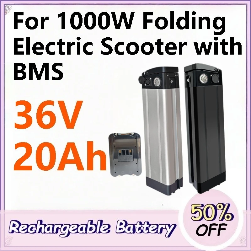 36V Silver Fish 20Ah 18650 Lithium ion Battery Pack for 1000W Folding Electric Scooter with BMS
36V Silver Fish 20Ah 18650 Lithium ion Battery Pack for 1000W Folding Electric Scooter with BMS