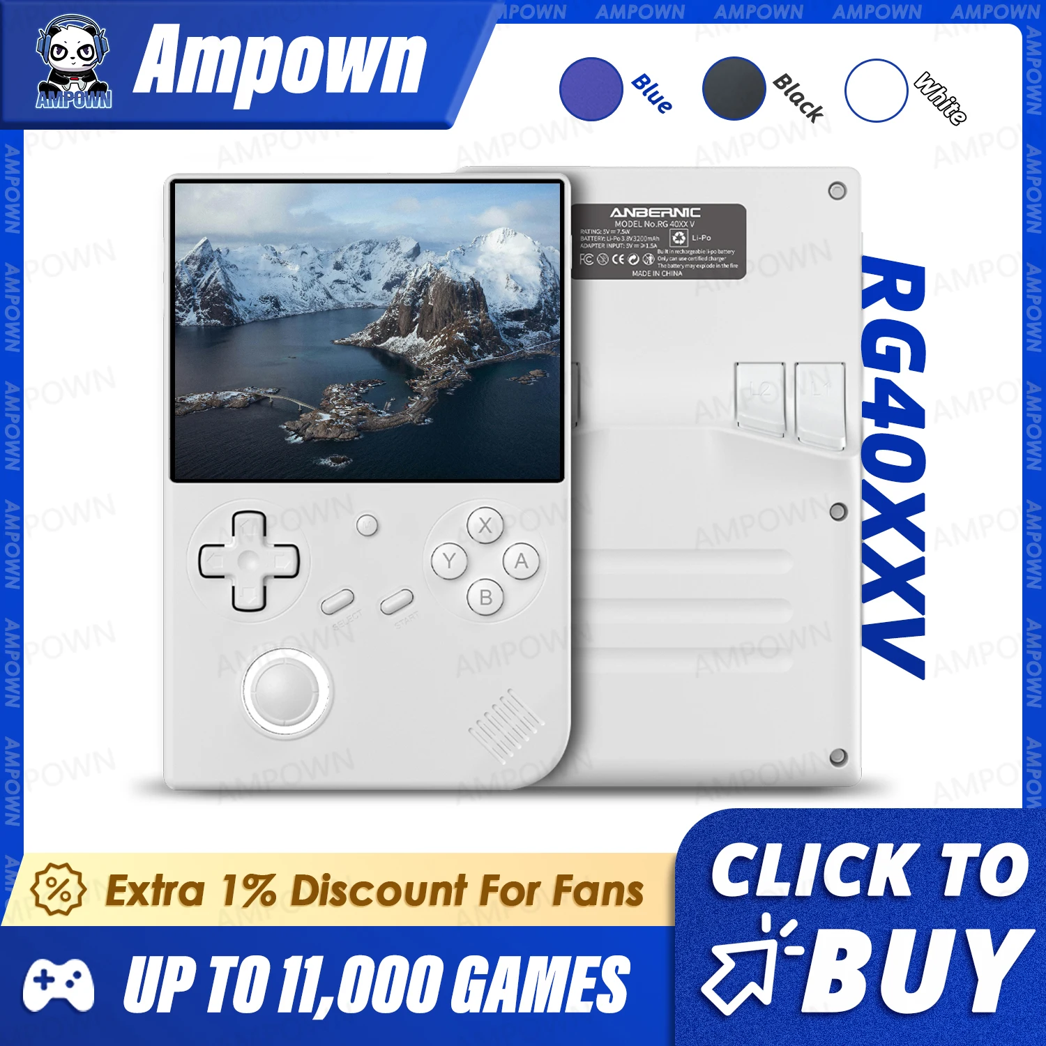 ANBERNIC RG40XXV Handheld Game Console 4''IPS Screen Video Output Joystick RGB Lighting Effect Streaming RG 40XXV Ebook MP4 Gift
ANBERNIC RG40XXV Handheld Game Console 4''IPS Screen Video Output Joystick RGB Lighting Effect Streaming RG 40XXV Ebook MP4 Gift