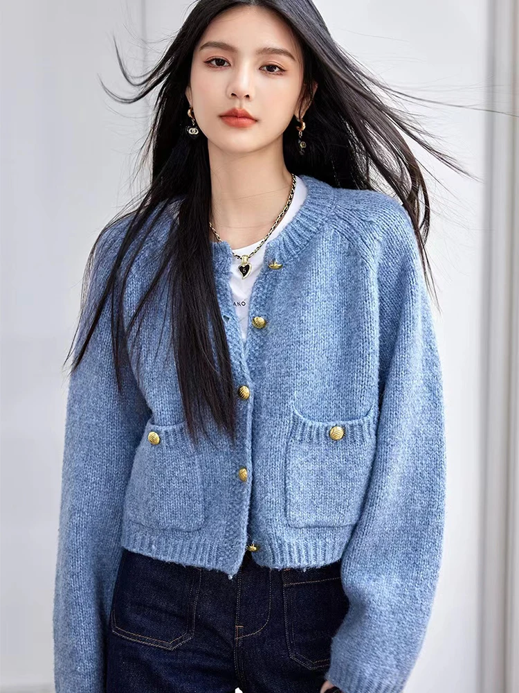 Women Mohair Knitted Cardigans Autumn Winter O-neck Single Breasted Long Sleeve Short Tops Fashion Casual Chic Female Sweaters
Women Mohair Knitted Cardigans Autumn Winter O-neck Single Breasted Long Sleeve Short Tops Fashion Casual Chic Female Sweaters