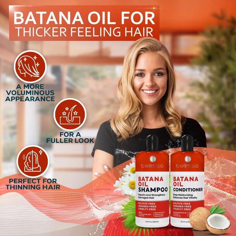 Batana Oil Shampoo and Conditioner Set Thickening Hair Products for Women and Men For Strengthening and Volumizing Fine and Thi
Batana Oil Shampoo and Conditioner Set Thickening Hair Products for Women and Men For Strengthening and Volumizing Fine and Thi