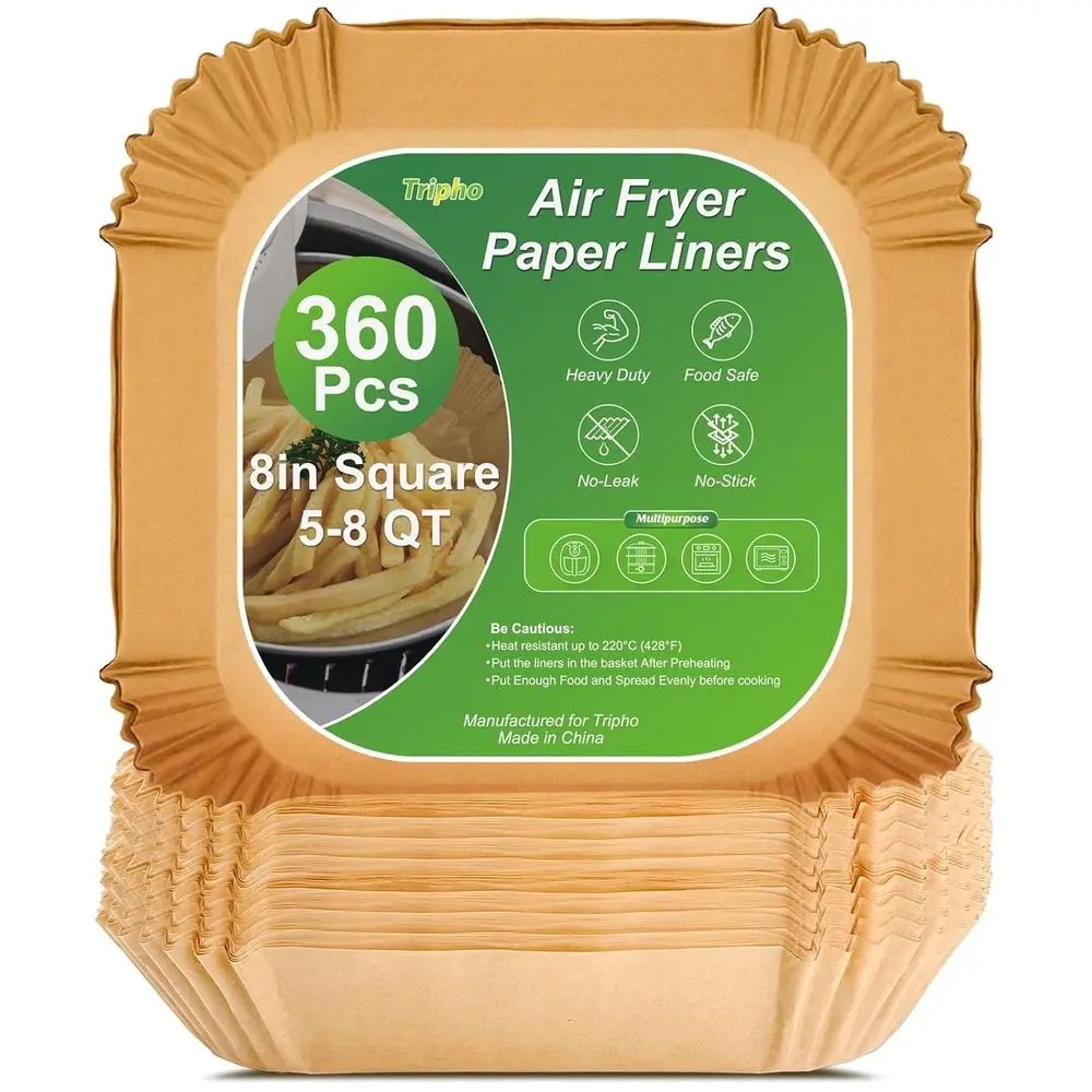 360 Pcs 8” Square Unbleached Heavy Duty Air ryer Paper Liners Disposable, Non-Stick & Non-Leak Parchment Paper Liners or Airryer
360 Pcs 8” Square Unbleached Heavy Duty Air ryer Paper Liners Disposable, Non-Stick & Non-Leak Parchment Paper Liners or Airryer