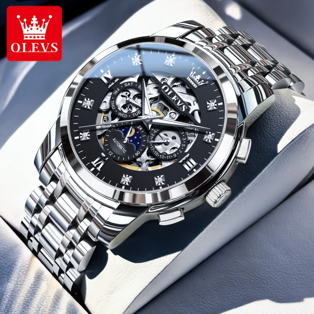 OLEVS 6721 Fashion Mechanical Watch Gift Round-dial Stainless Steel Watchband Wristwatch Luminous Small second
OLEVS 6721 Fashion Mechanical Watch Gift Round-dial Stainless Steel Watchband Wristwatch Luminous Small second