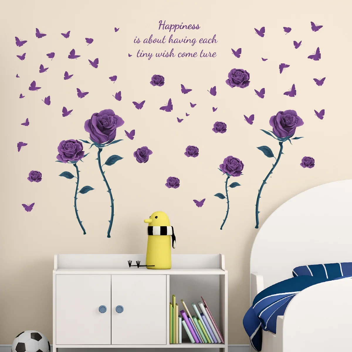 Purple Rose Butterfly Decorative Wall Stickers Background Wall Living Room Removable Wall Stickers
Purple Rose Butterfly Decorative Wall Stickers Background Wall Living Room Removable Wall Stickers