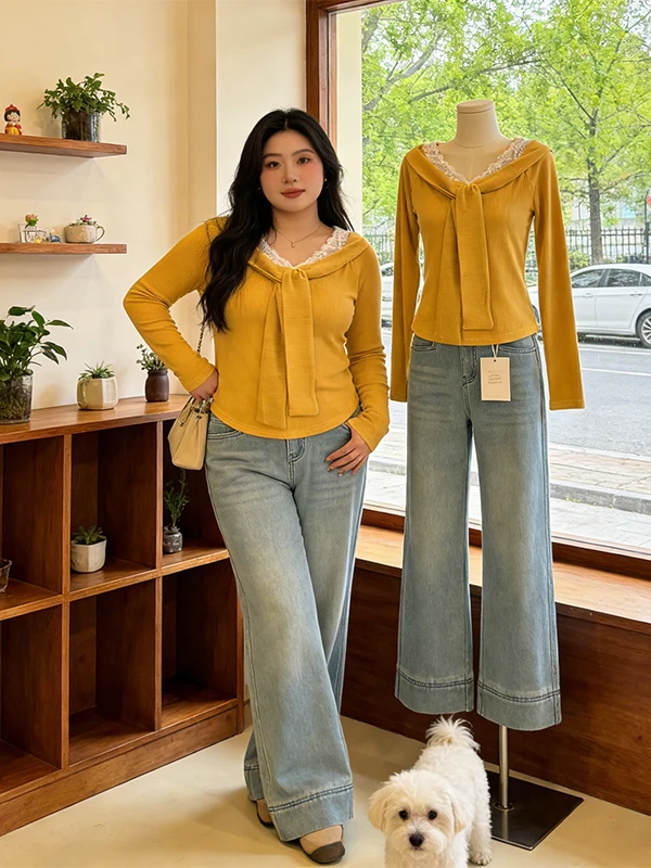 plus Size Long Sleeve Warm Lace Cuff V Neck T Shirt Women's Spring New Style Versatile Anti Aging Commuting Base Shirt
plus Size Long Sleeve Warm Lace Cuff V Neck T Shirt Women's Spring New Style Versatile Anti Aging Commuting Base Shirt