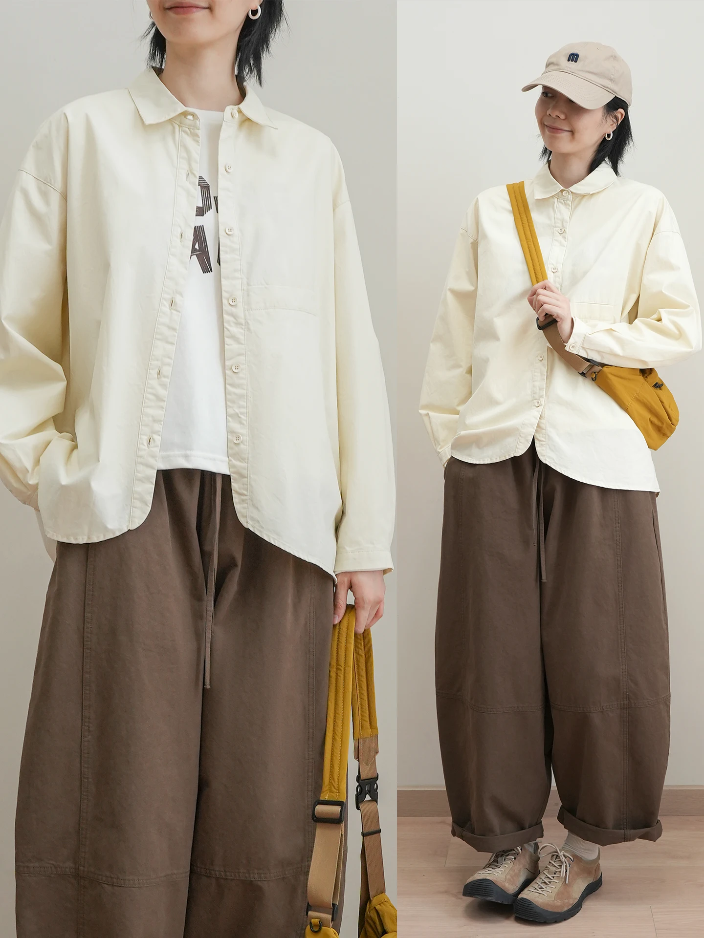 Casual Cotton irt Women's Loose Long Sve Pure Color Turn-down Collar Comfortable Breathable Autumn Top Faionable Ele
Casual Cotton irt Women's Loose Long Sve Pure Color Turn-down Collar Comfortable Breathable Autumn Top Faionable Ele