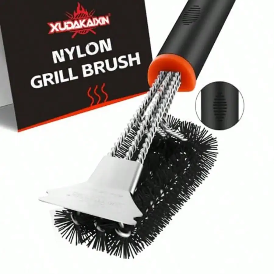 Grill Brush And Scraper Nylon Bristles Barbecue Triple Scrubbers Cleaning Brush For Cast Iron Grates/Porcelain/ Gas/Charcoal Grill Extra Strong BBQ Cleaner Accories Blue
Grill Brush And Scraper Nylon Bristles Barbecue Triple Scrubbers Cleaning Brush For Cast Iron Grates/Porcelain/ Gas/Charcoal Grill Extra Strong BBQ Cleaner Accories Blue