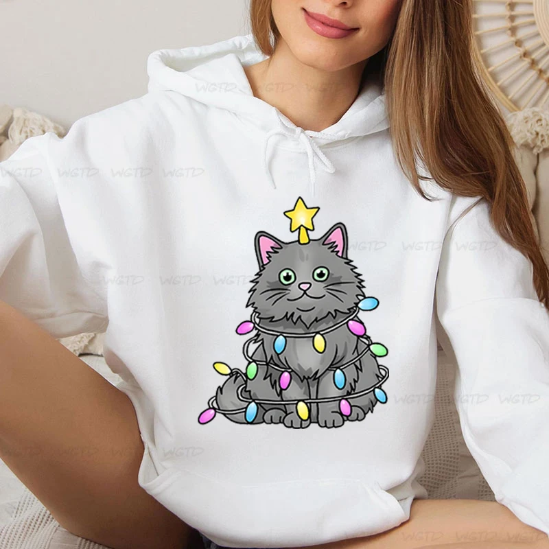 Christmas Cat Women's Graphic Hoodie Fashionable Daily Pullover Cartoon Animal Kitten Trend Vacation Hooded Xmas Sweatshirts
Christmas Cat Women's Graphic Hoodie Fashionable Daily Pullover Cartoon Animal Kitten Trend Vacation Hooded Xmas Sweatshirts