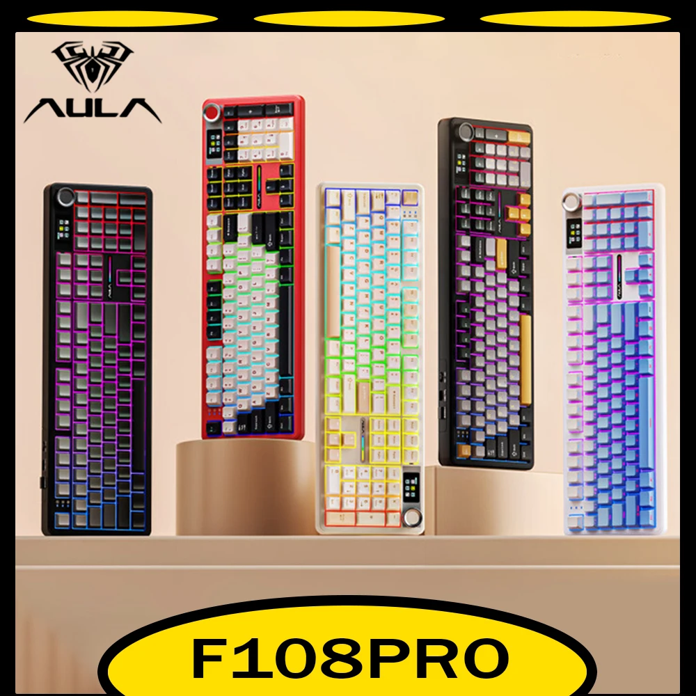 Aula F108pro Mechanical Keyboard 3mode Wireless Gaming Keyboard Rgb With 1.14-Inch Display Screen Customise Pc Accessories Gifts
Aula F108pro Mechanical Keyboard 3mode Wireless Gaming Keyboard Rgb With 1.14-Inch Display Screen Customise Pc Accessories Gifts