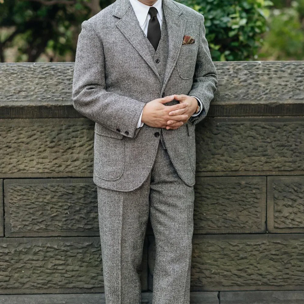 Men's Herringbone Suit 2 Piece Set Notch Lapel Single Breasted Slim Fit Business Casual Elegant Comfortable Blazer Pants Formal
Men's Herringbone Suit 2 Piece Set Notch Lapel Single Breasted Slim Fit Business Casual Elegant Comfortable Blazer Pants Formal