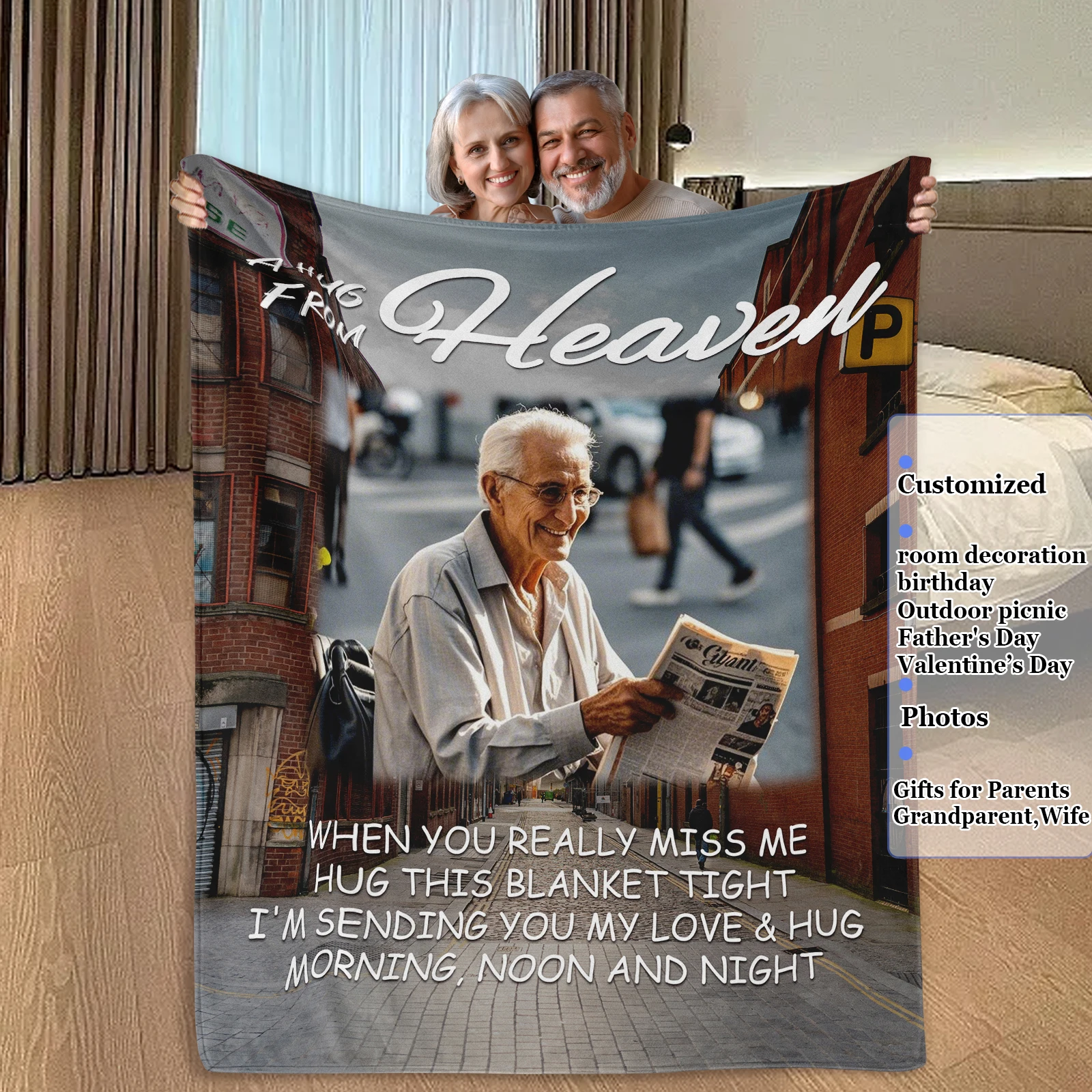 Customised Blanket with Photo Creative Tapestry For Those You Miss And Love Suitable for Valentine's Day, Birthday Gift
Customised Blanket with Photo Creative Tapestry For Those You Miss And Love Suitable for Valentine's Day, Birthday Gift