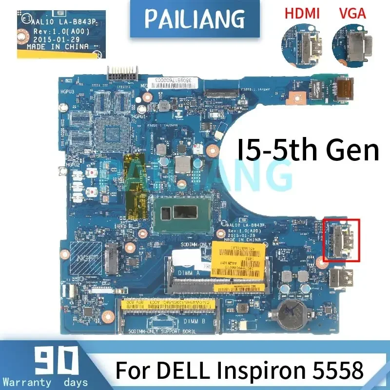 For DELL Inspiron 5558 5458 5758 Notebook Mainboard LA-B843P 07CV2G 0M94D0 0HD0R2 05K7K8 3805U I3 I5 I7 Laptop Motherboard VGA
For DELL Inspiron 5558 5458 5758 Notebook Mainboard LA-B843P 07CV2G 0M94D0 0HD0R2 05K7K8 3805U I3 I5 I7 Laptop Motherboard VGA