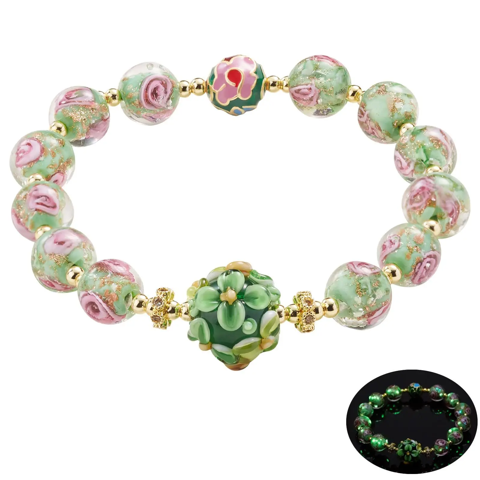 Firefly Glass Bracelets Firefly Beads Bracelet Glow in The Dark for Women Murano Glass Luminous Beaded Bracelet BRA100020
Firefly Glass Bracelets Firefly Beads Bracelet Glow in The Dark for Women Murano Glass Luminous Beaded Bracelet BRA100020
