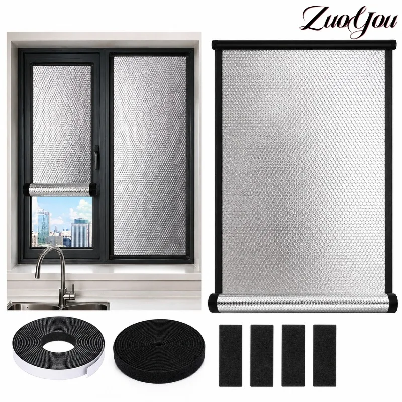 Reflective Window Shade Thermal Insulation Self-adhesive Curtains Aluminum Foil Blackout Sun Block Window Cover for Living Room
Reflective Window Shade Thermal Insulation Self-adhesive Curtains Aluminum Foil Blackout Sun Block Window Cover for Living Room