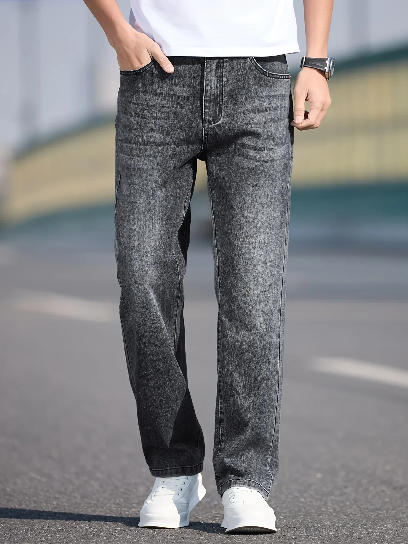 Men's straight-leg baggy jeans, new washed, vintage high street, breathable stretch, wide-leg cargo business casual pants
Men's straight-leg baggy jeans, new washed, vintage high street, breathable stretch, wide-leg cargo business casual pants