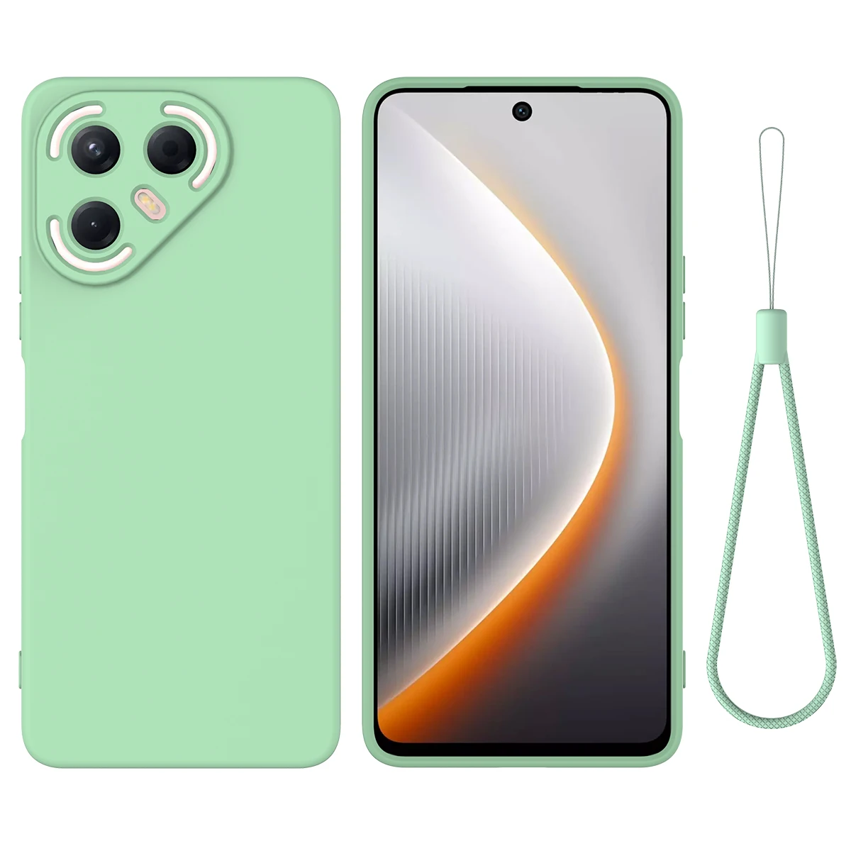 Для TECNO Pova 7 5G жидкий силиконовый чехол для телефона задняя крышка с ремешком на руку - зеленый
Для TECNO Pova 7 5G жидкий силиконовый чехол для телефона задняя крышка с ремешком на руку - зеленый