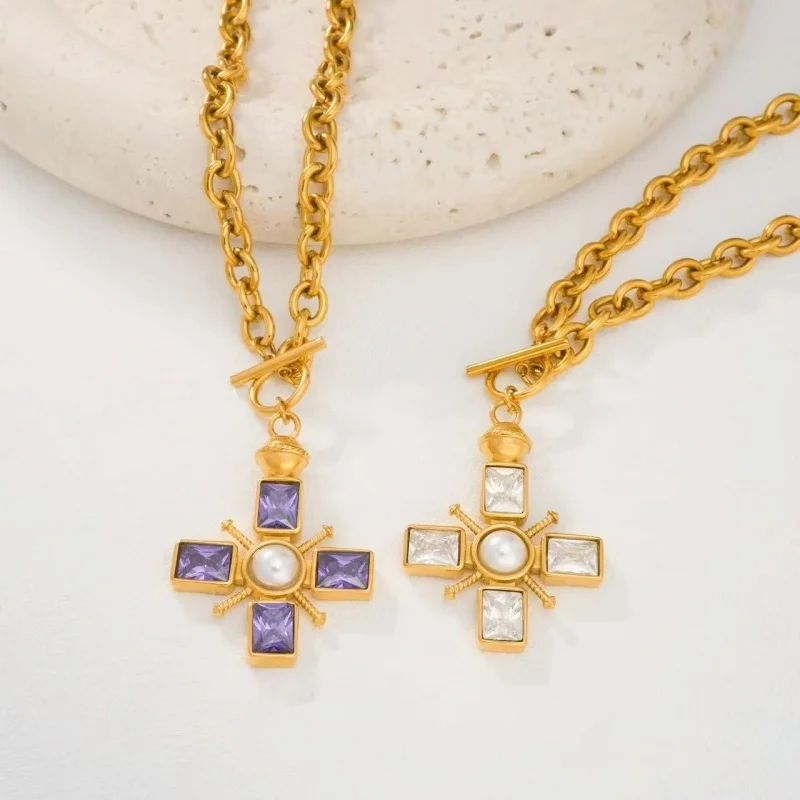 French Vintage Style Metal Necklace for Women Square Cross Pendant Unique Design Fashion Jewelry Daily Commute Accessory
French Vintage Style Metal Necklace for Women Square Cross Pendant Unique Design Fashion Jewelry Daily Commute Accessory