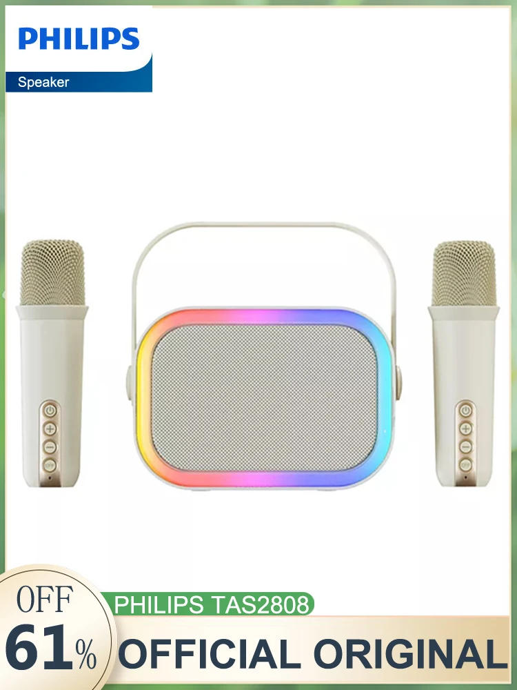 Philips TAS2808 Speaker Mic Audio Integrated Wireless Bluetooth Outdoor Portable Singing loudspeaker Box 1800mAh Long Endurance
Philips TAS2808 Speaker Mic Audio Integrated Wireless Bluetooth Outdoor Portable Singing loudspeaker Box 1800mAh Long Endurance