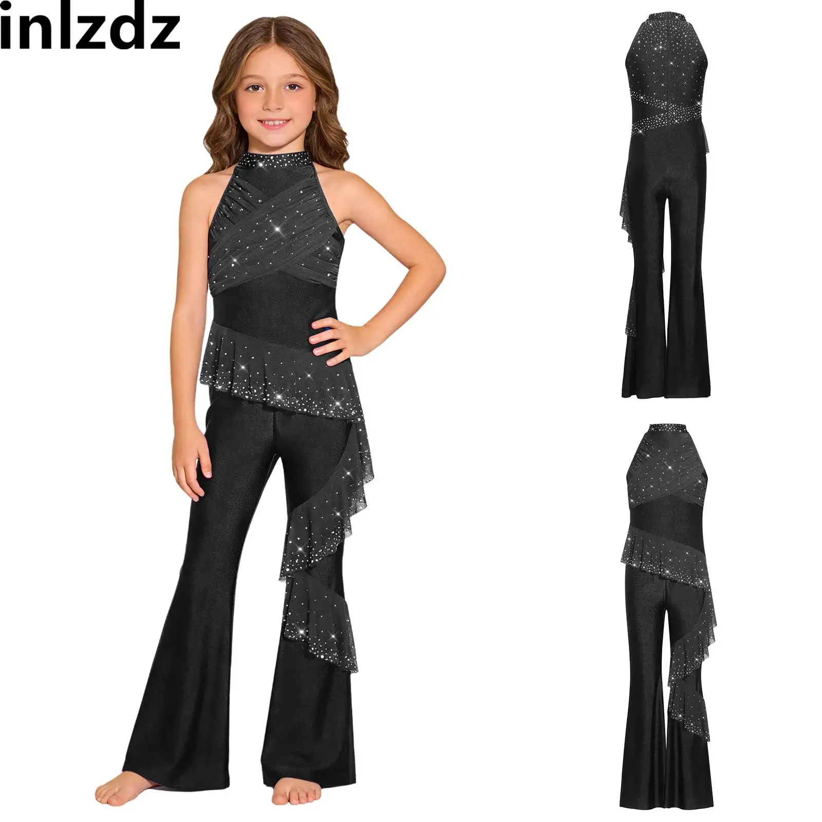 Children Girls Figure Ice Skating Jumpsuit Gymnastics Ballet Dance Costume Ruched Sleeveless Rhinestones Mesh Unitards Jumpsuit
Children Girls Figure Ice Skating Jumpsuit Gymnastics Ballet Dance Costume Ruched Sleeveless Rhinestones Mesh Unitards Jumpsuit