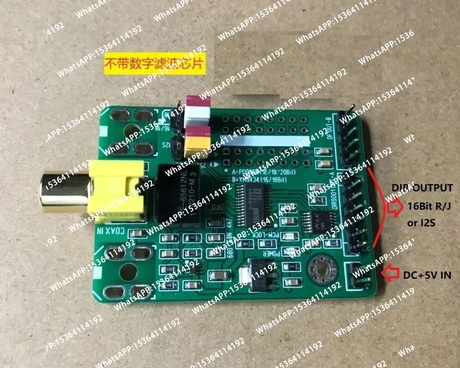 Mini DIR9001 Receiver Board Coaxial input I2S output Support 384fs Clock For TDA1541 PCM1794 TDA1305 DAC
Mini DIR9001 Receiver Board Coaxial input I2S output Support 384fs Clock For TDA1541 PCM1794 TDA1305 DAC