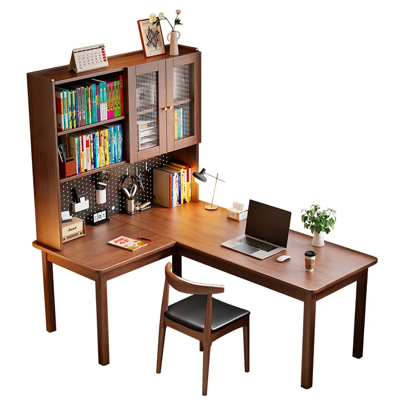 Solid wood corner desk bookshelf integrated table household hole board study table bedroom
Solid wood corner desk bookshelf integrated table household hole board study table bedroom