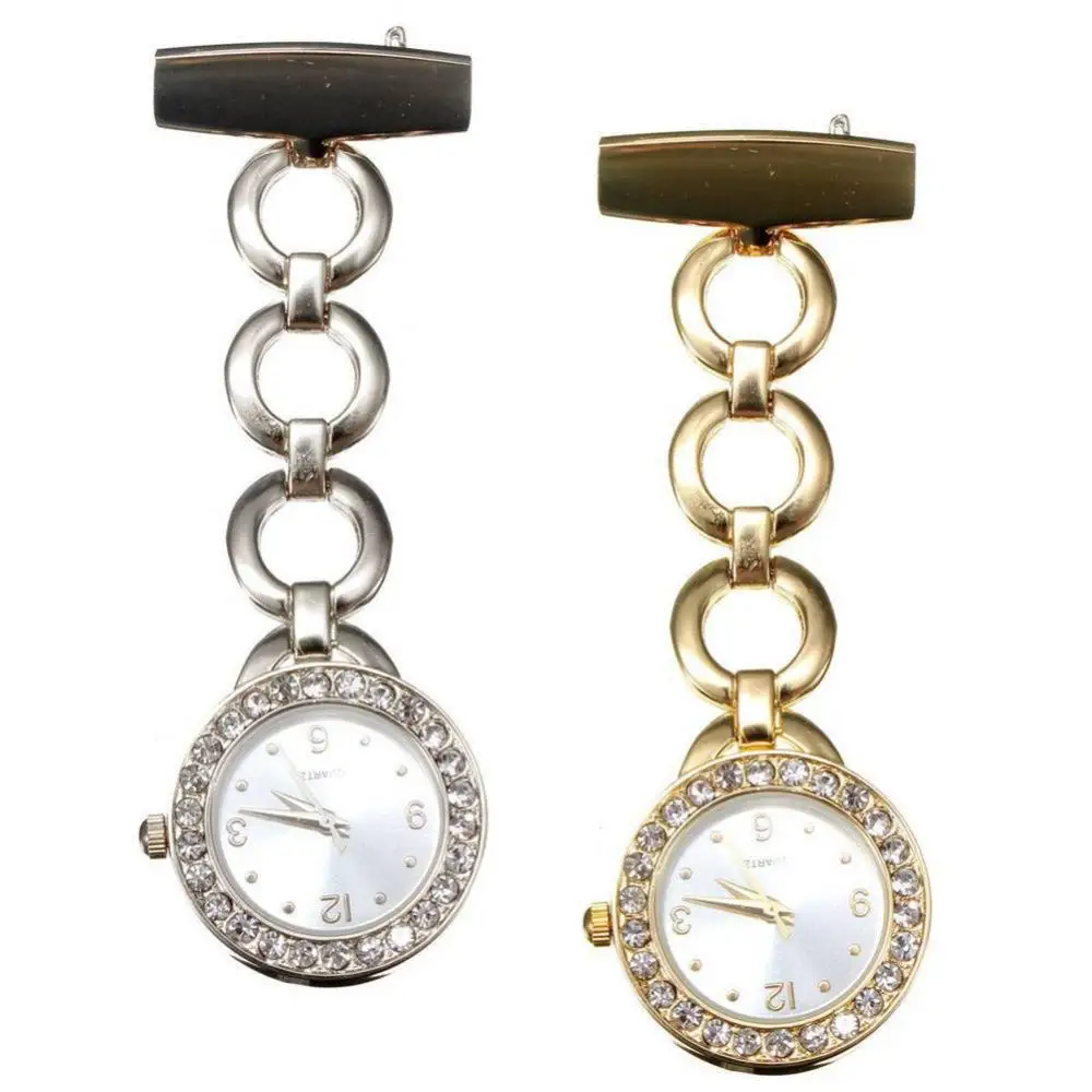 Quartz Hanging Watch Brooch Luxury Rhinestone Nurse Watch Brooch Pocket Fob Watch Medical Mini Watch Pin Hospital Mini Clock
Quartz Hanging Watch Brooch Luxury Rhinestone Nurse Watch Brooch Pocket Fob Watch Medical Mini Watch Pin Hospital Mini Clock