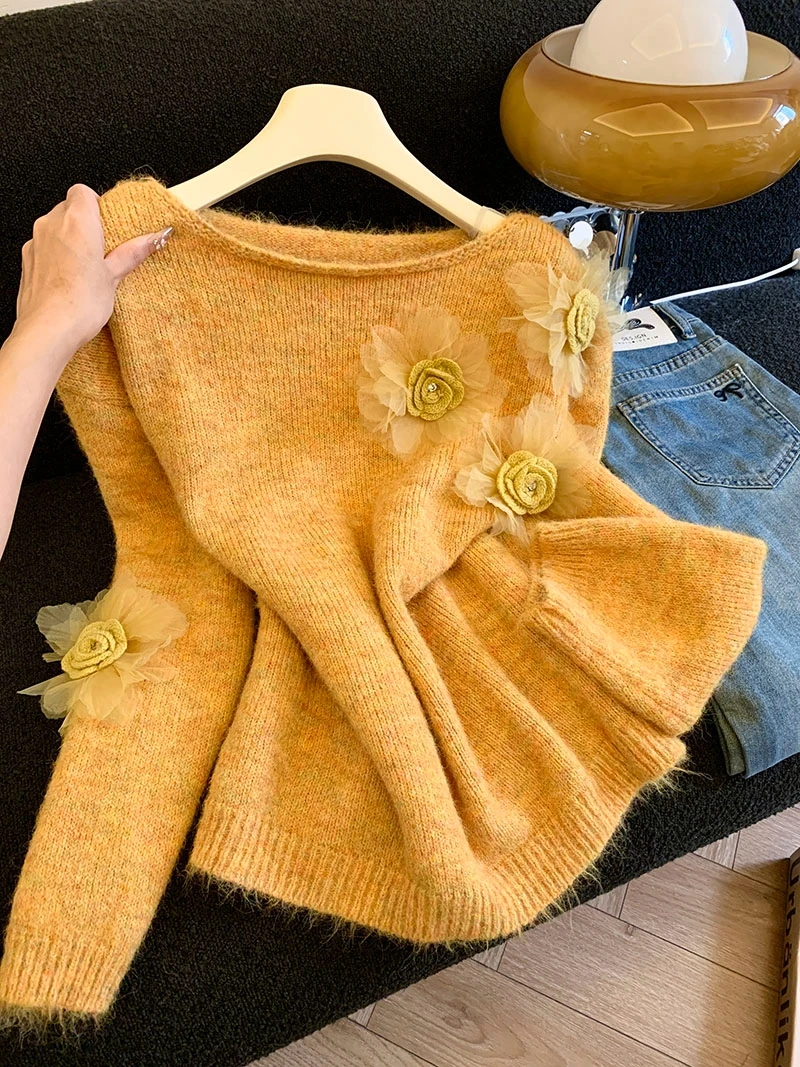 Women's 3D Floral Long-Sleeved Sweater round Neck Autumn/Winter 2025 Hot-Selling Style Relaxed Comfortable Fit Real Shot
Women's 3D Floral Long-Sleeved Sweater round Neck Autumn/Winter 2025 Hot-Selling Style Relaxed Comfortable Fit Real Shot