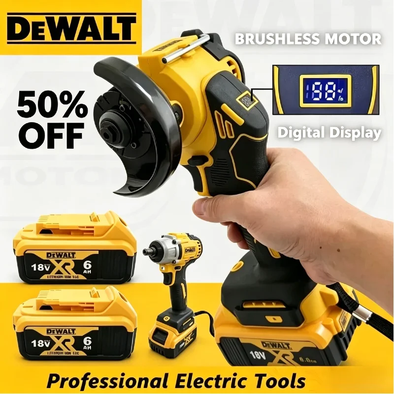 Аккумуляторная угловая шлифовальная машина DeWALT, миниатюрный бесщеточный электрический инструмент для резки, полировки и шлифовки, совместимый с аккумуляторами DeWALT 18В
Аккумуляторная угловая шлифовальная машина DeWALT, миниатюрный бесщеточный электрический инструмент для резки, полировки и шлифовки, совместимый с аккумуляторами DeWALT 18В