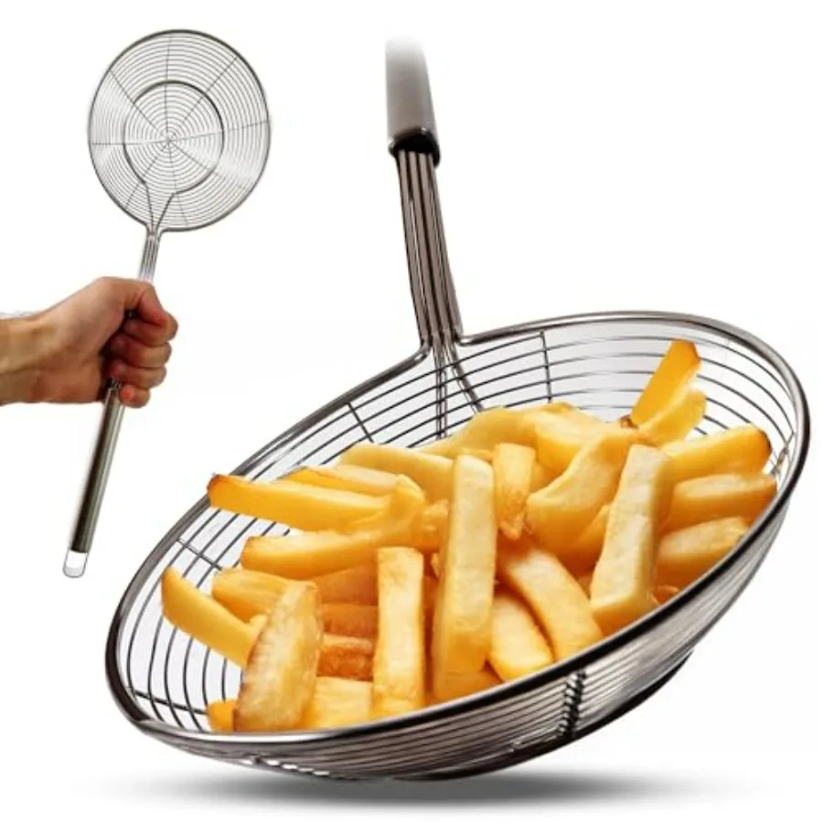 Stainless Steel Spider Strainer Skimmer Ladle Fryer for Cooking and Frying Kitchen Utensils Wire Strainer Scoop Pasta Strainer
Stainless Steel Spider Strainer Skimmer Ladle Fryer for Cooking and Frying Kitchen Utensils Wire Strainer Scoop Pasta Strainer