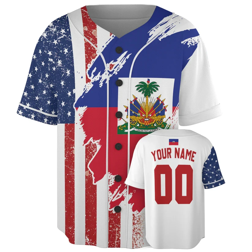 Personalized Haitian Baseball Jersey Custom Name Number Haiti Emblem Sport Uniform Tops Wholesale Dropshipping Fast Shipping
Personalized Haitian Baseball Jersey Custom Name Number Haiti Emblem Sport Uniform Tops Wholesale Dropshipping Fast Shipping
