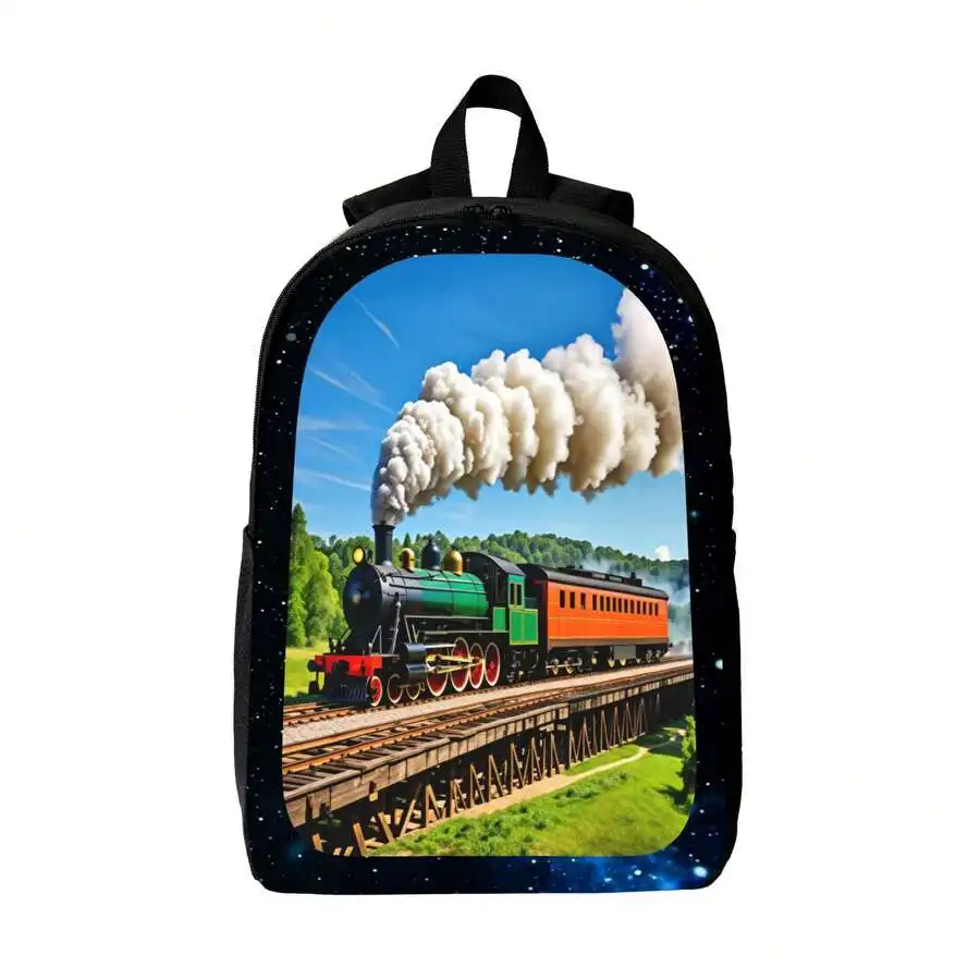 Vintage Steam Train Print Backpack For Adults Lightweight Daily Use With Adjustable Straps Zipper Closure
Vintage Steam Train Print Backpack For Adults Lightweight Daily Use With Adjustable Straps Zipper Closure
