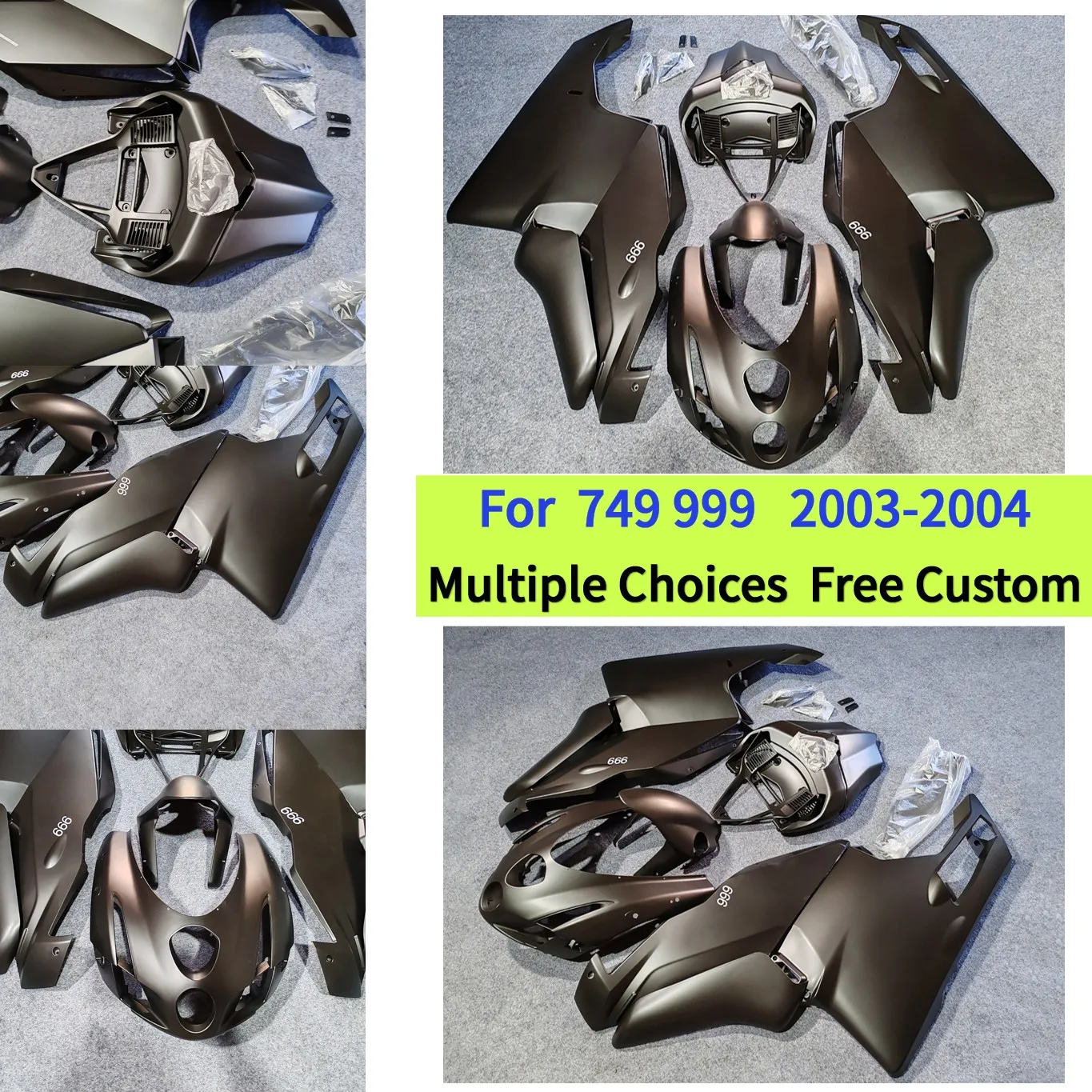 Matte Black Fairing Kit For Ducati 749 999 2003-2004 999S 749R Motorbike Accessories ABS Plastic Inectjion Bodywork
Matte Black Fairing Kit For Ducati 749 999 2003-2004 999S 749R Motorbike Accessories ABS Plastic Inectjion Bodywork